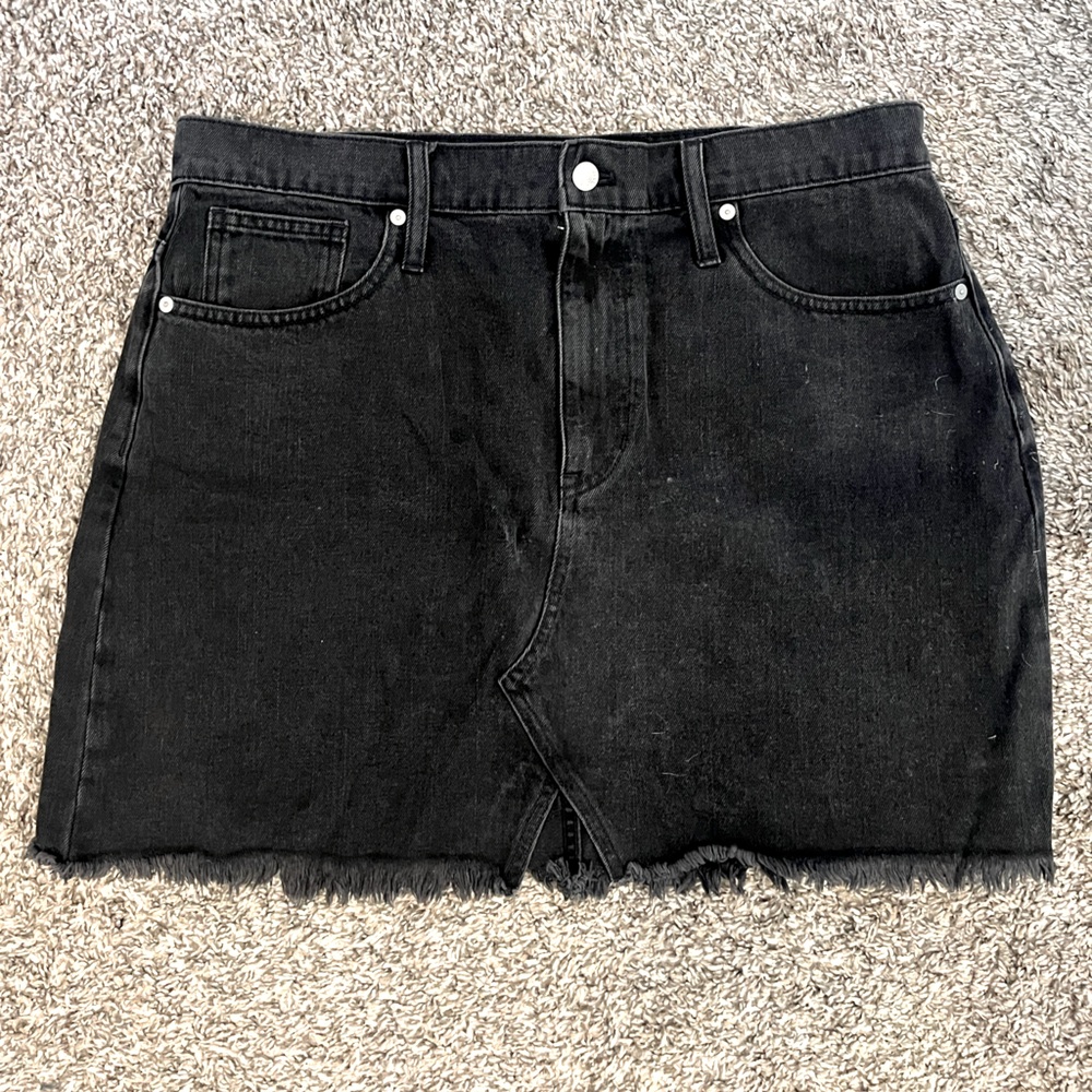Madewell Black Denim Mini Skirt, Size 32